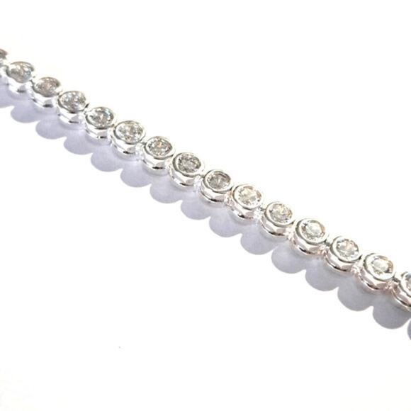 NEW Silver bracelet with clear crystals 8.5 inches long - Picture 5 of 5